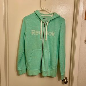 EUC mint green Reebok zip up hoodie